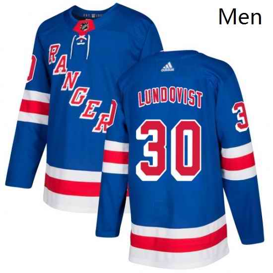 Mens Adidas New York Rangers 30 Henrik Lundqvist Premier Royal Blue Home NHL Jersey